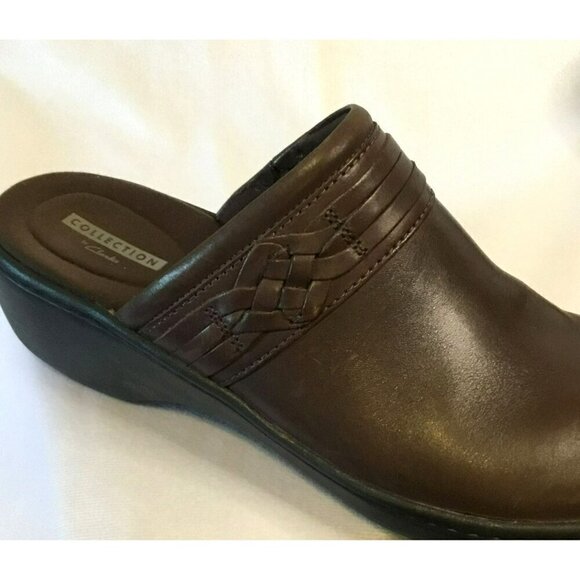 Collection by Clarks Mules Women's Size 8 Brown Leather Worn Once All Seasons - Picture 6 of 12